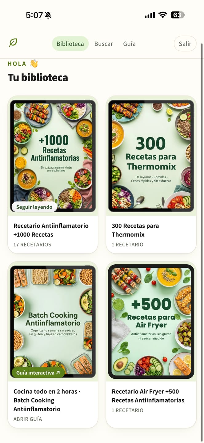 Customer photo review of Recetario Antiinflamatorio +1000 Recetas