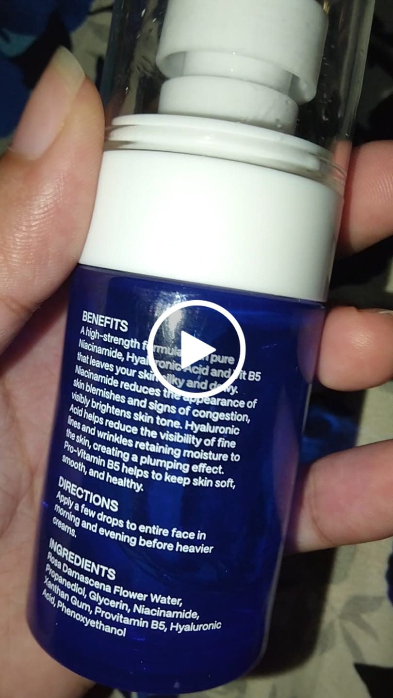 Customer video review of NIACINAMIDE GLOW DROPS - with HA & Vit B5