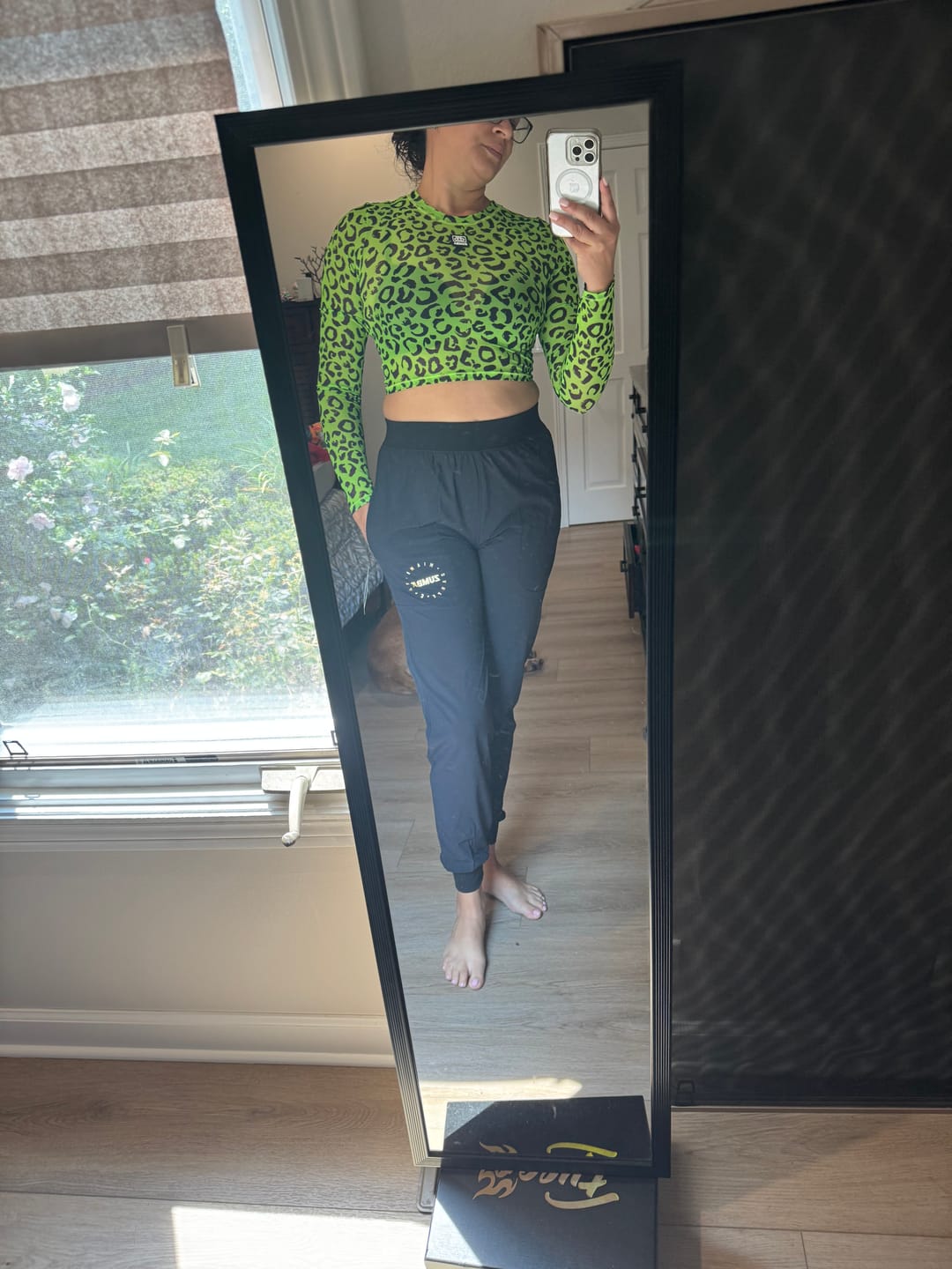 Customer photo review of Dale-Z Long Sleeve Mesh Crop Top