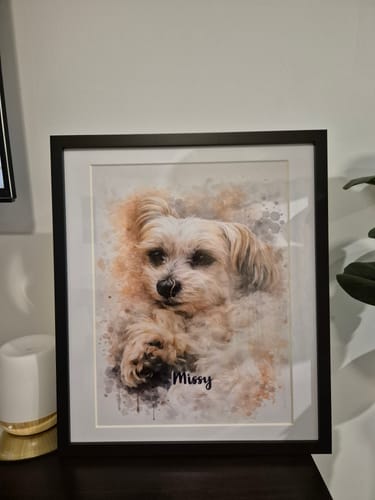 Customer photo review of Personalised Poster - Watercolour Realistic Portrait