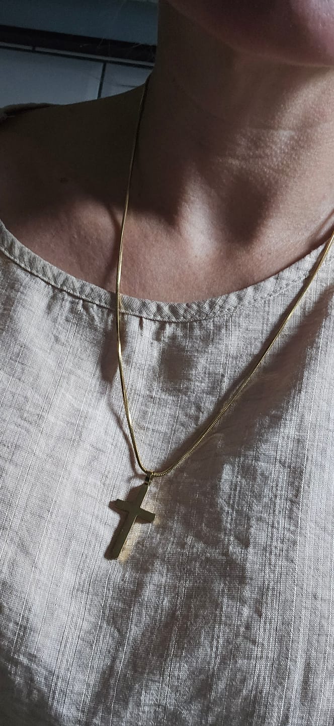 Customer photo review of Classic Cross Necklace Duo