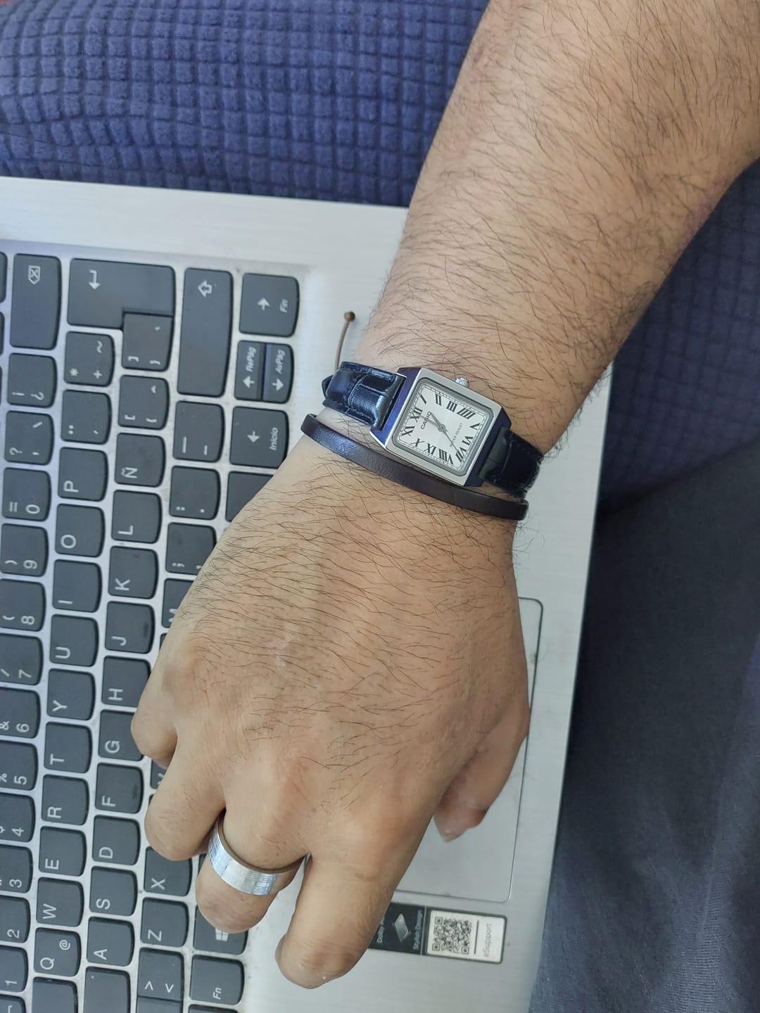 Customer photo review of Reloj Casio Tank Análogo LTP-V007L-7B1UDF Cuero Dial Plateado