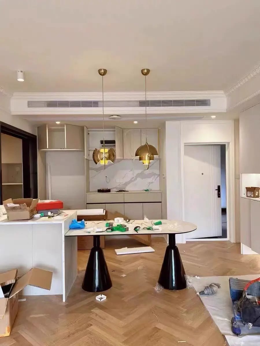 Customer photo review of Multi-Lite Pendant Light, Movable Hemisphere Shade in 8 Finishes