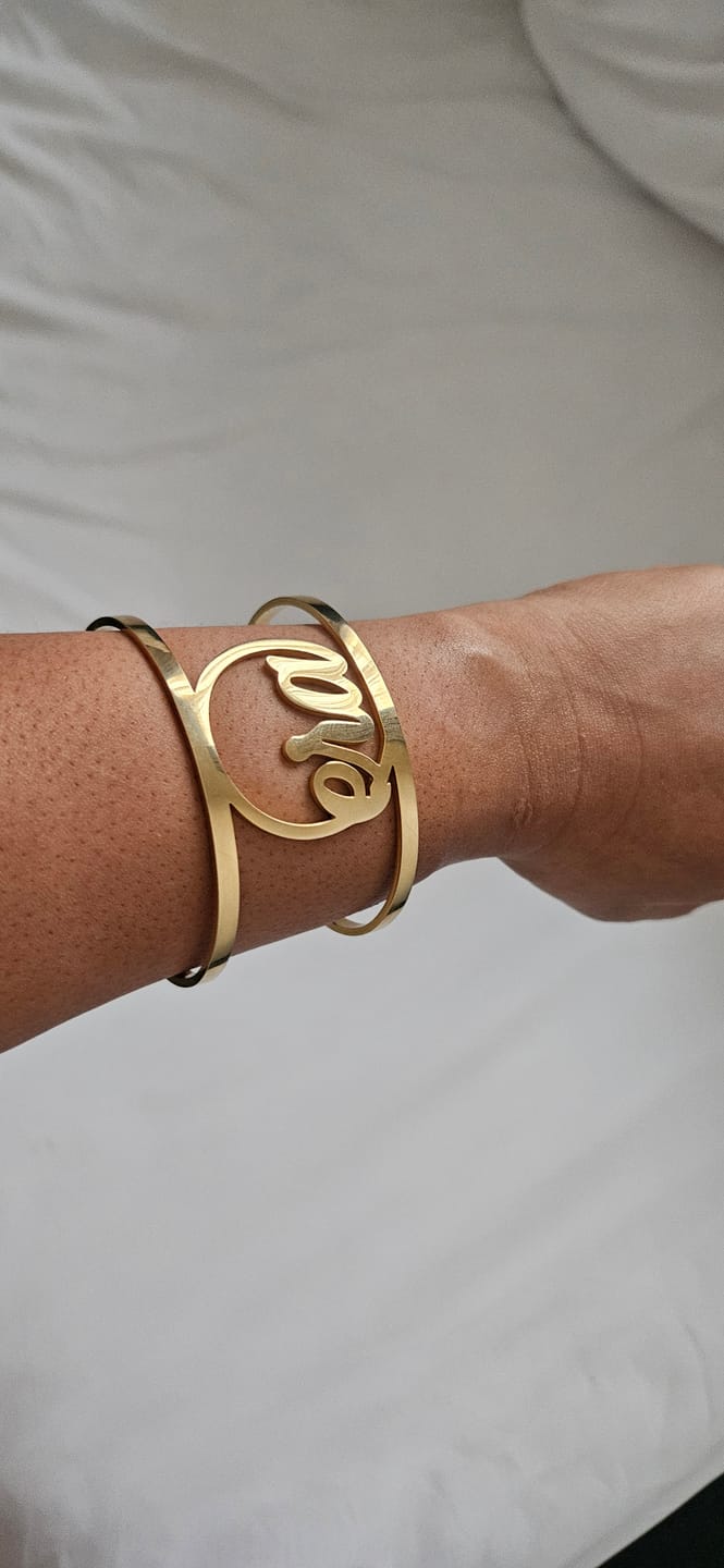 Customer photo review of Gold ERA Signature Cuff Bracelet