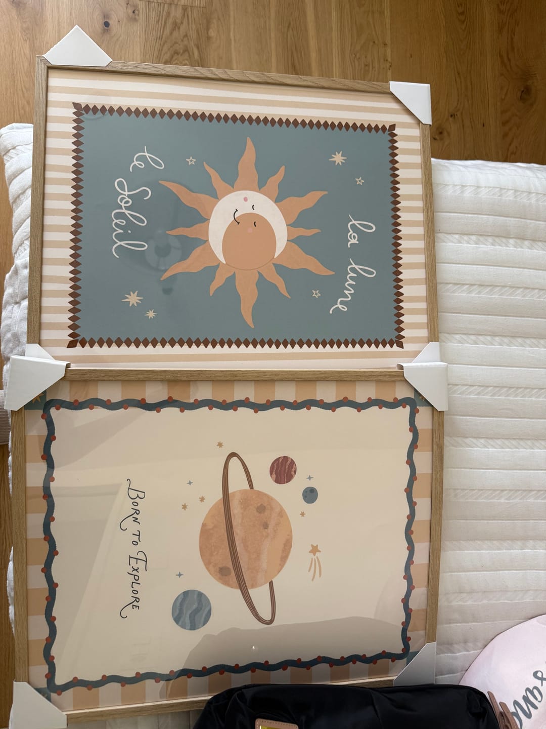 Customer photo review of Space Set of 3 – Nursery & kids wall art