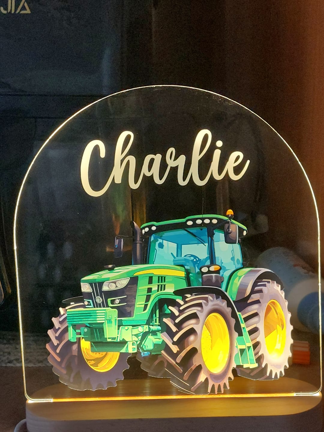 Customer photo review of Traktor Nachtlicht mit eigenem Namen