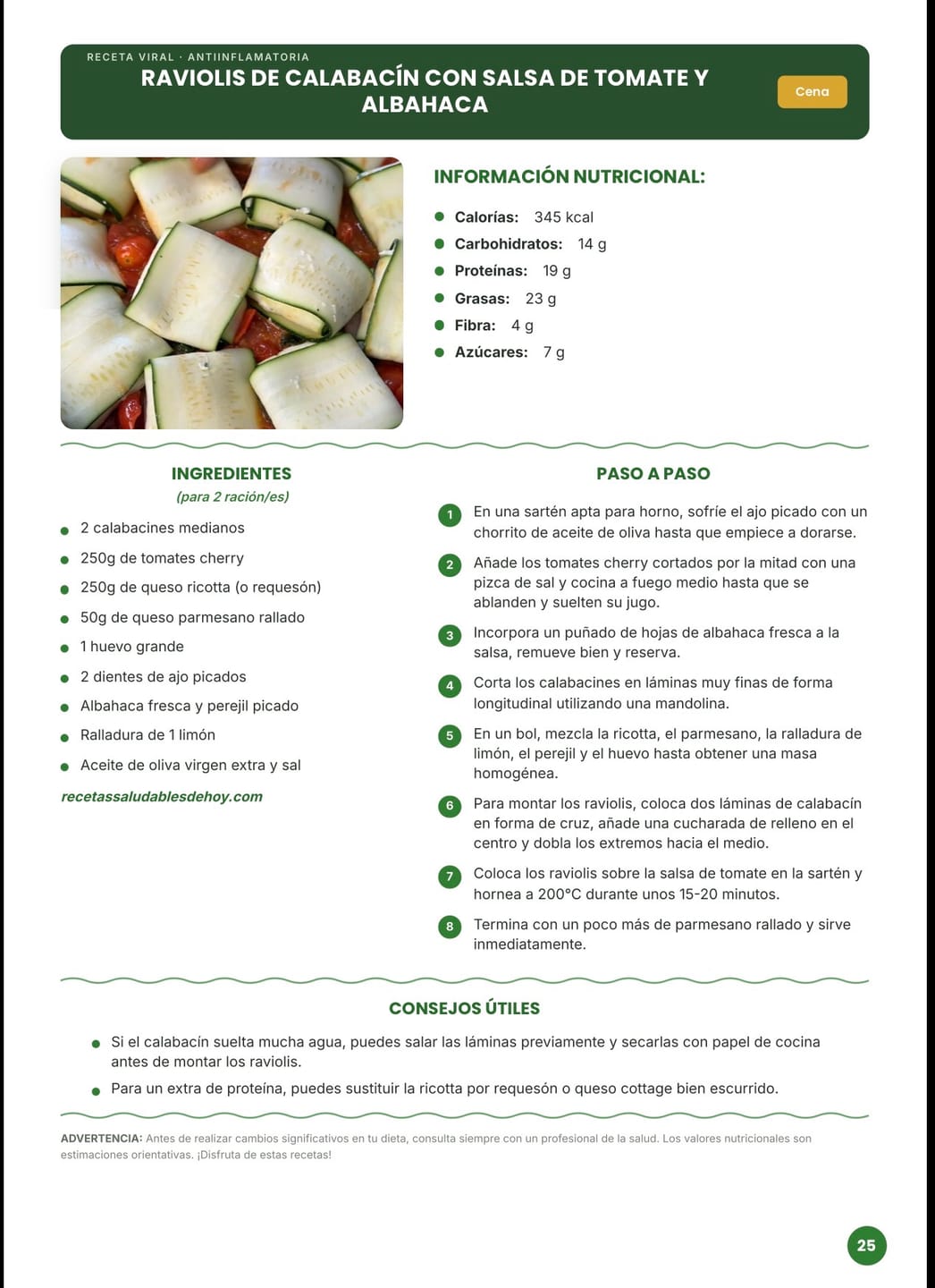 Customer photo review of Recetario Antiinflamatorio +1000 Recetas