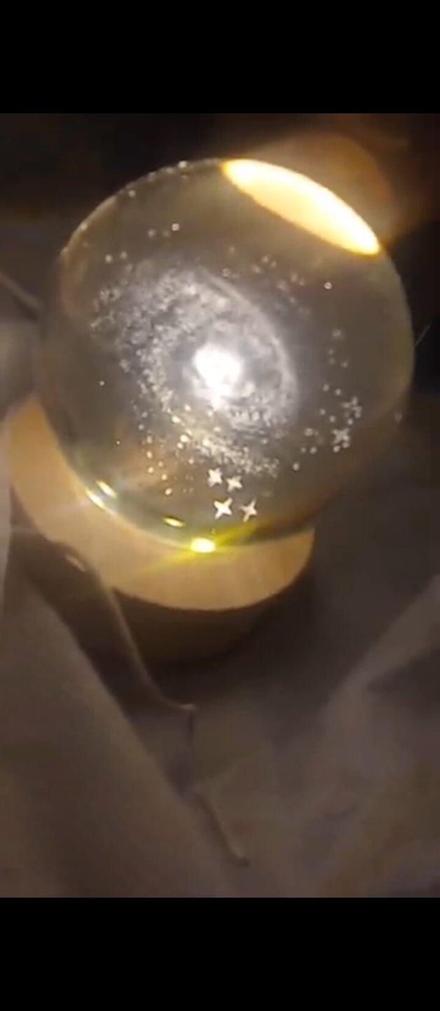 Customer photo review of AstroSphere Crystal Lamp – Moon Lamp & Saturn Lamp