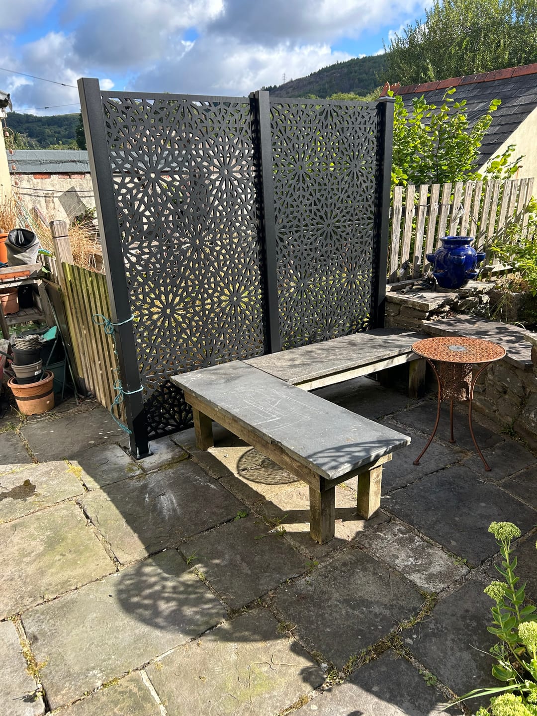Customer photo review of 2 x 16mm Large Moucharabiya Screens with 3 x 6ft Posts