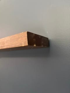 Customer photo review of Rustic Pine Shelves with Brackets