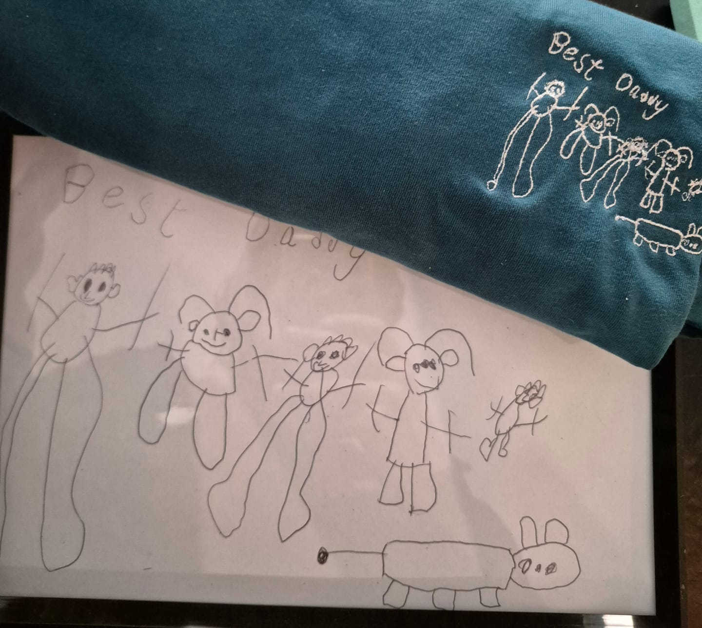 Customer photo review of CUSTOM Men's Kid's Drawing T-shirt