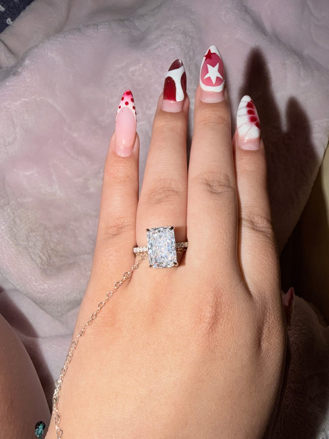 Customer photo review of S925 2.0Ct～7.0Ct Radiant Cut Engagement Ring Or Enhancer Wedding Set In Sterling Silver