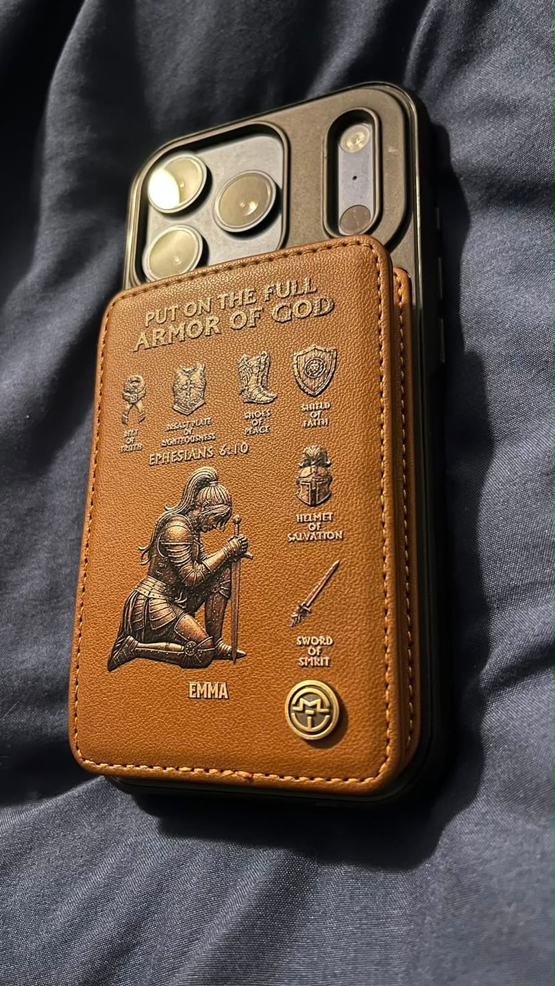 Customer photo review of Put On The Full Amor Of God - Personalized Christian Wallet Phone Case