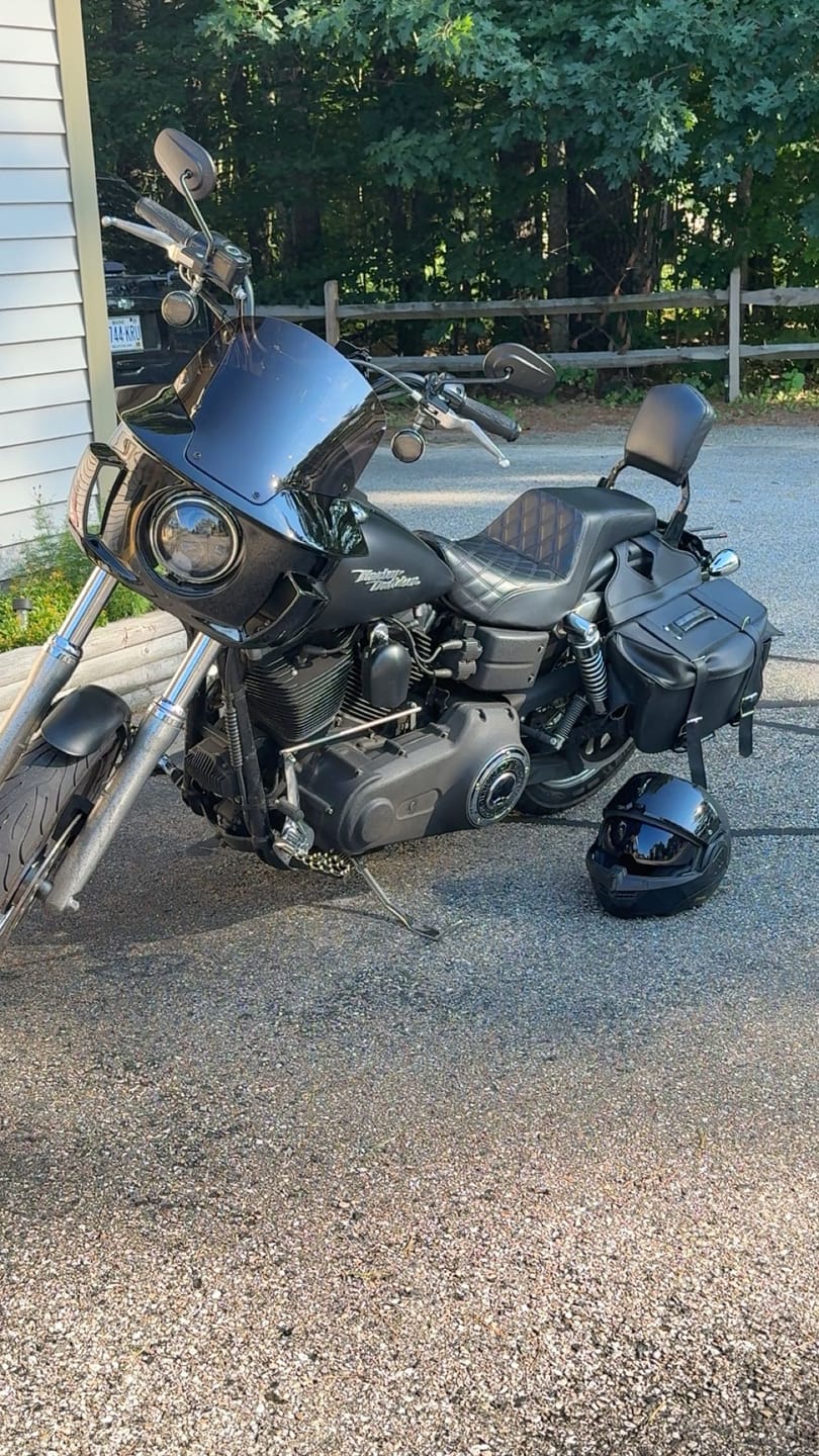 Customer photo review of Viking Darkin Motorcycle Fairing for Harley Dyna Street Bob FXDB/I Gloss Black