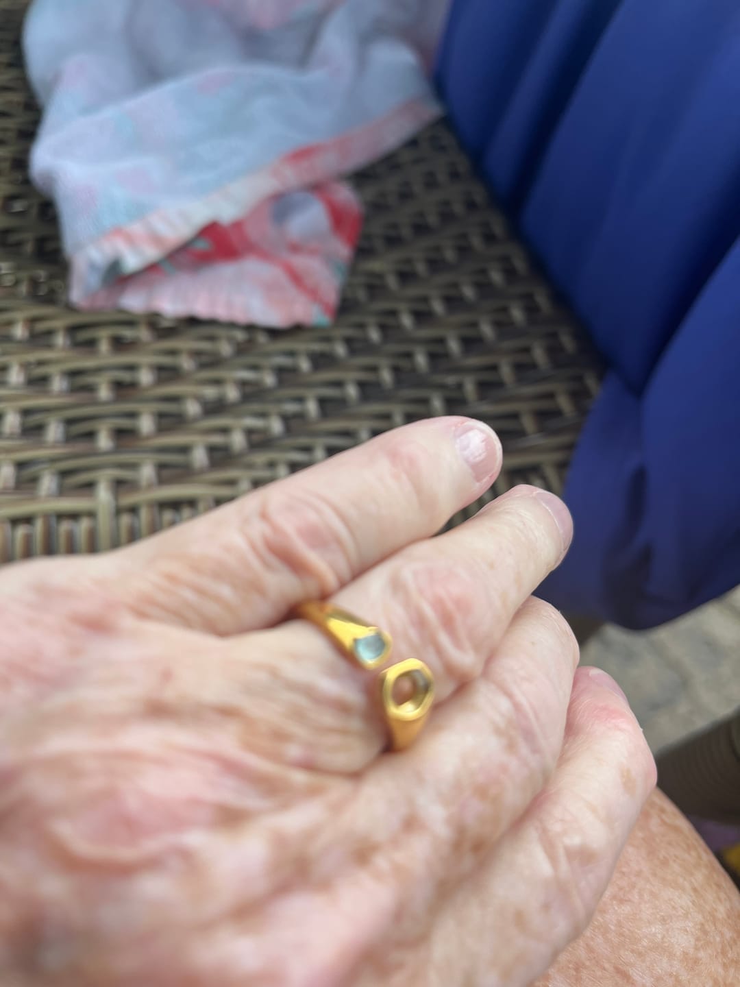 Customer photo review of Vintage Aquamarine Wrap Ring