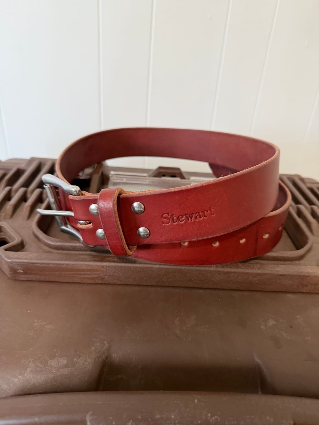 Customer photo review of The Man Belt 1.75" - Chestnut