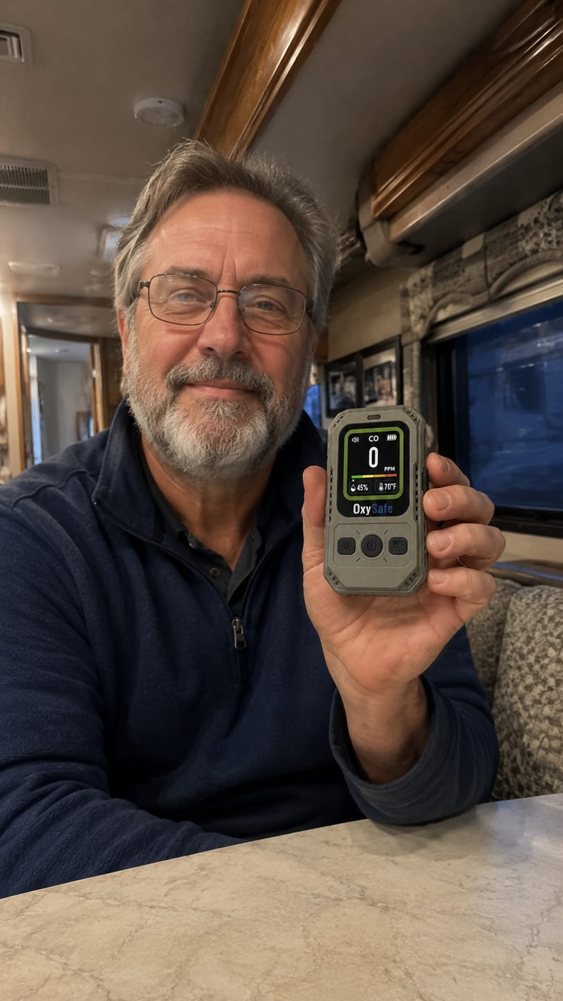 Customer photo review of OxySafe™ OffGrid RV & Motorhome CO Detector