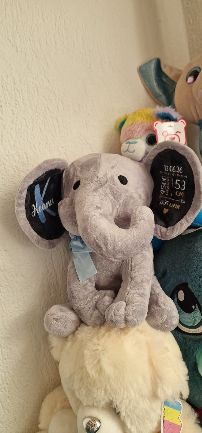 Customer photo review of Zur Geburt - Baby-Stofftier