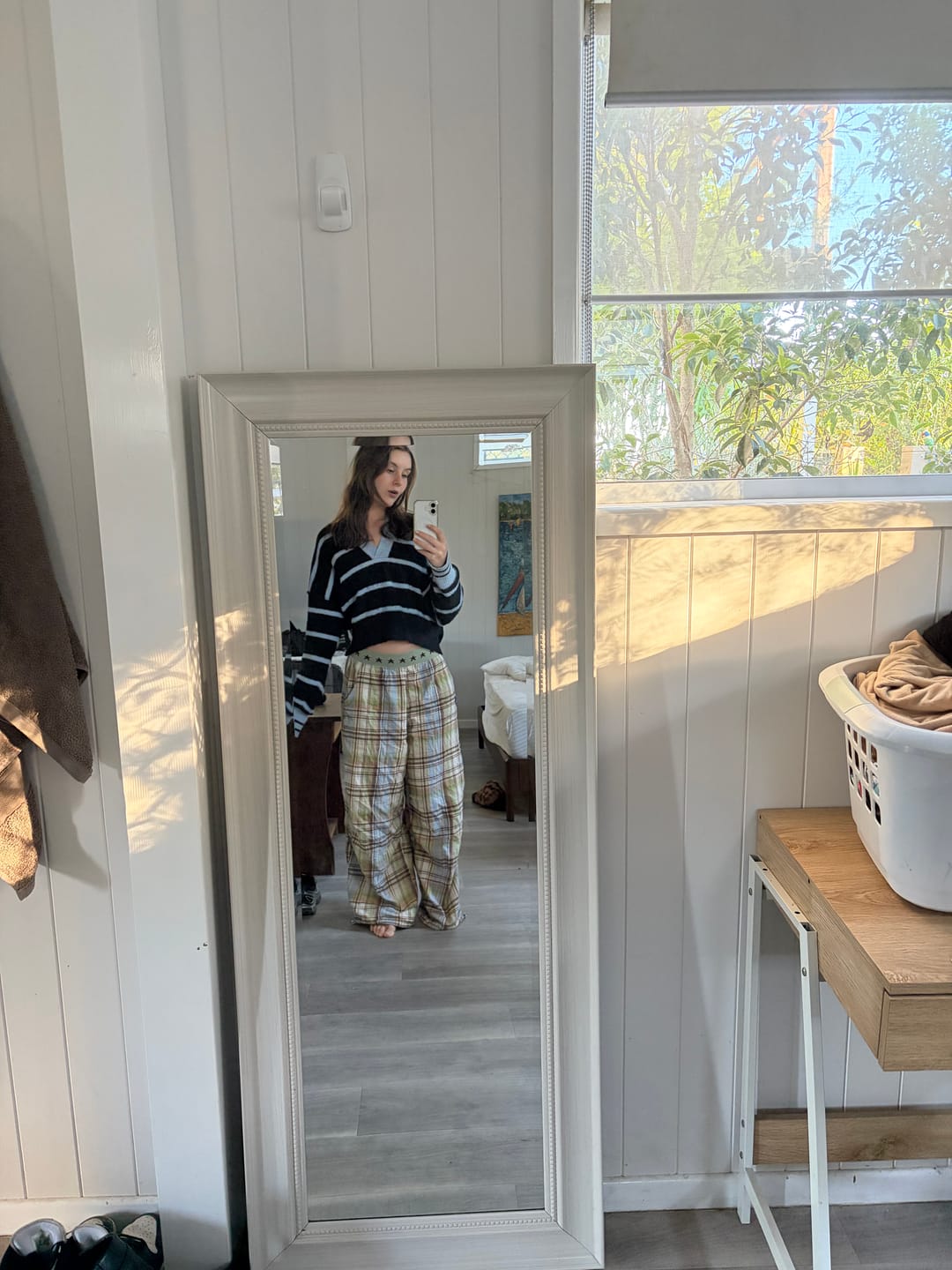 Customer photo review of Aelfric Eden Star Waist Plaid Baggy Barrel Pants