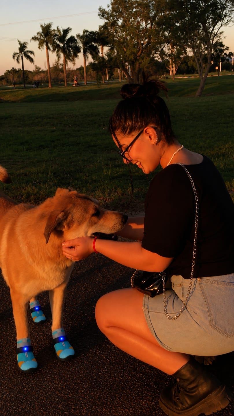 Customer photo review of GlowPaws™: Peace of Mind On Dark Walks