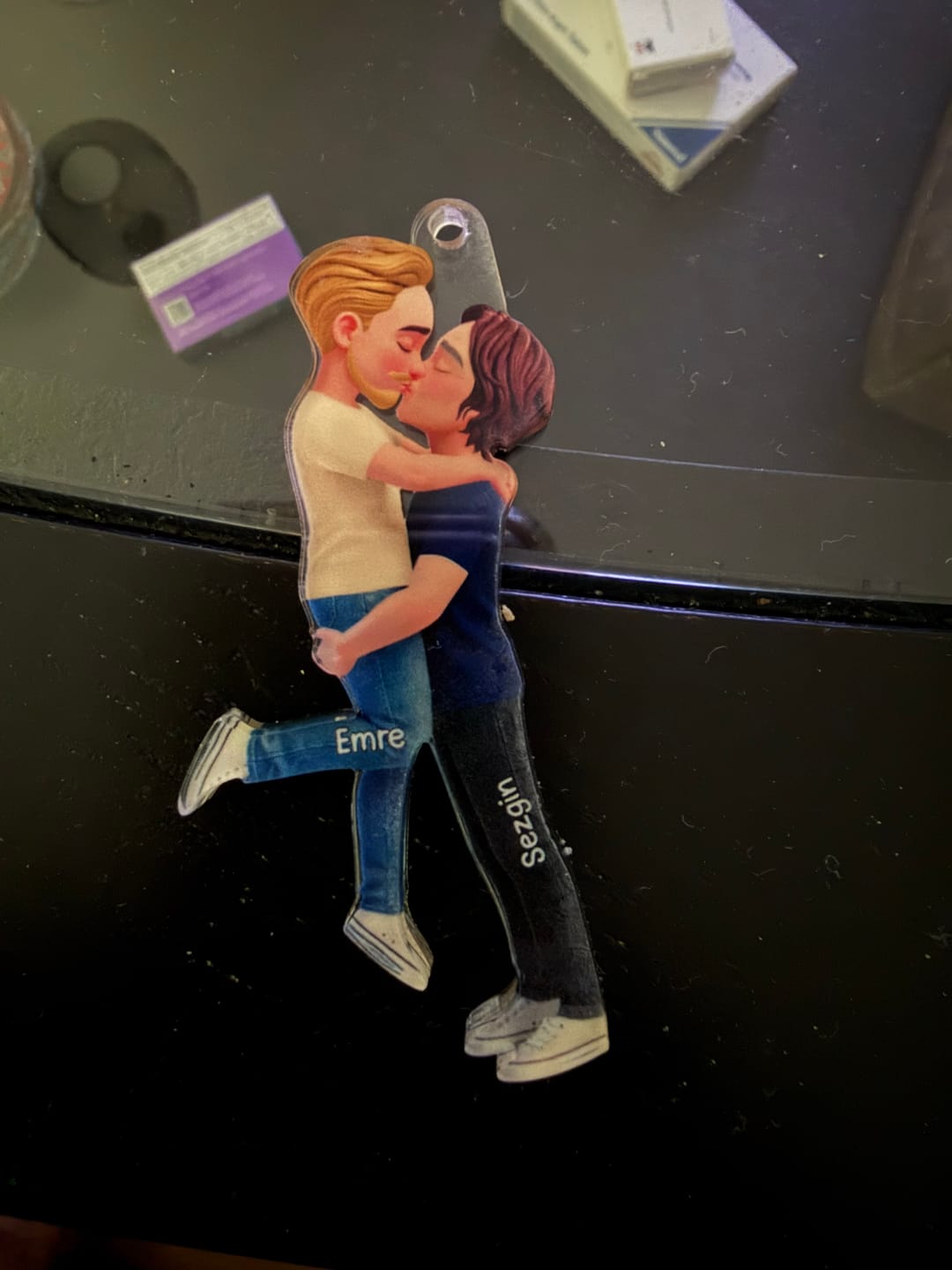 Customer photo review of LGBT Couple Personalized Car Orament - Gift For Couple, Happy Pride Month