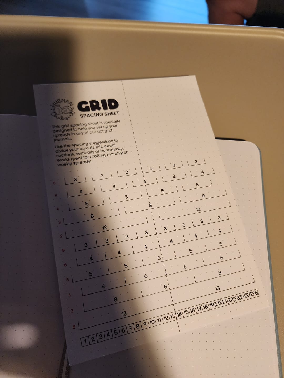Customer photo review of Dot Grid Spacing Sheet