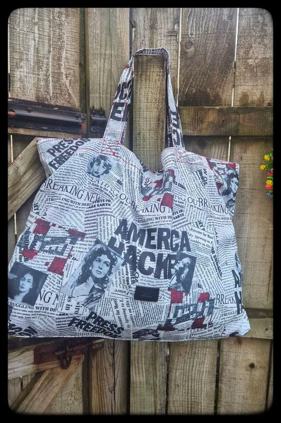 Customer photo review of Newspaper Print Fabric for Trendy Clothing
