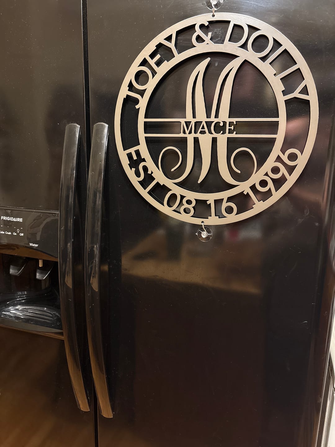 Customer photo review of Elaborate Name - Steel Sign