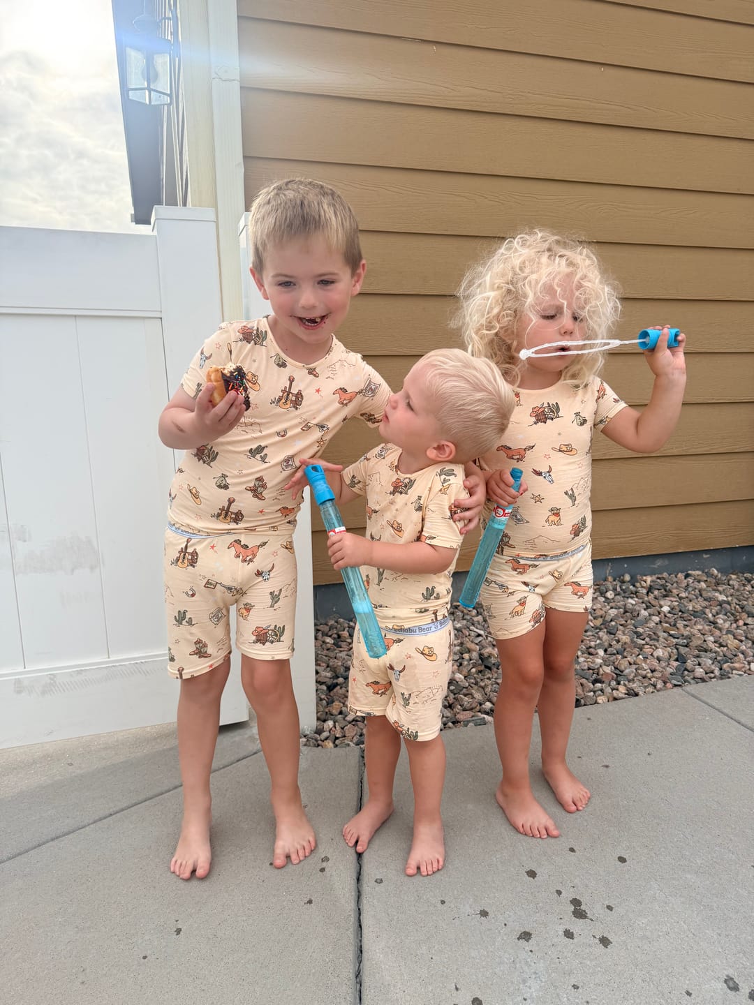 Customer photo review of Cowboy Bamboo Kids Pajama Short Set