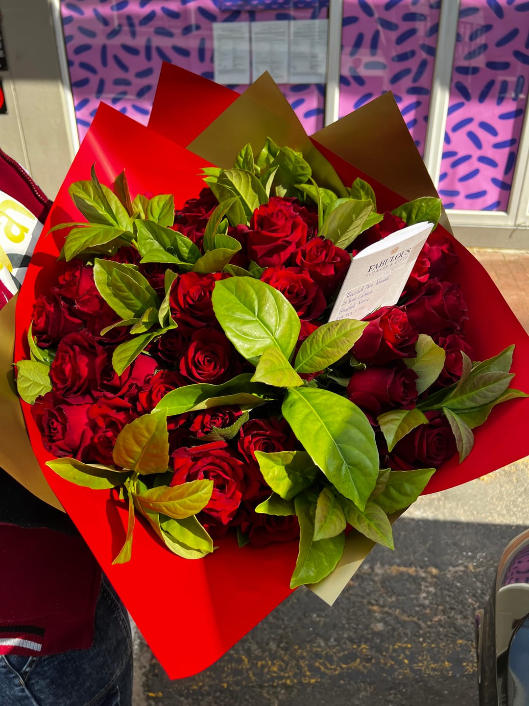 Customer photo review of 50 Red Rose Bouquet