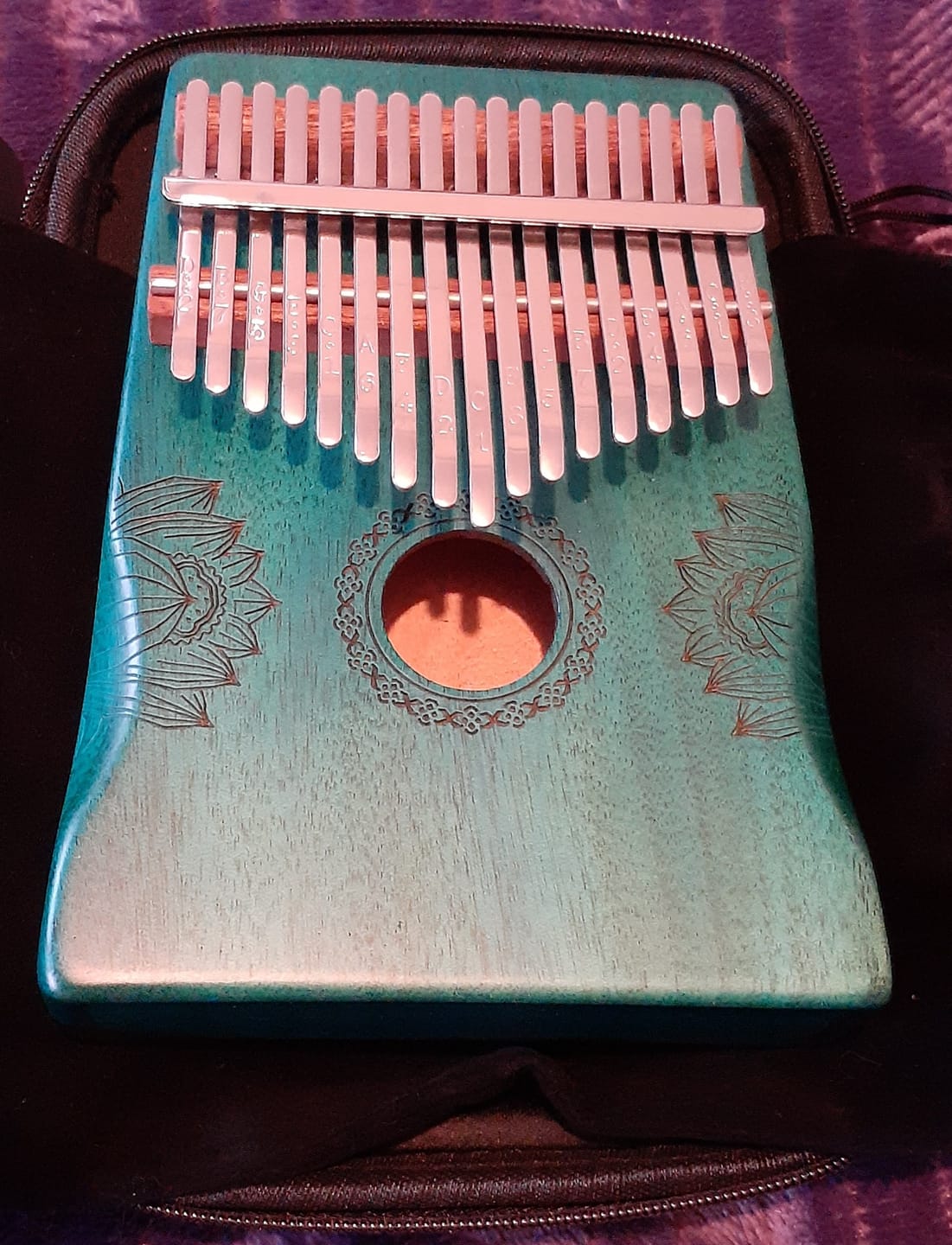 Customer photo review of Kalimba 17 Key Hluru Mahogany Lotus