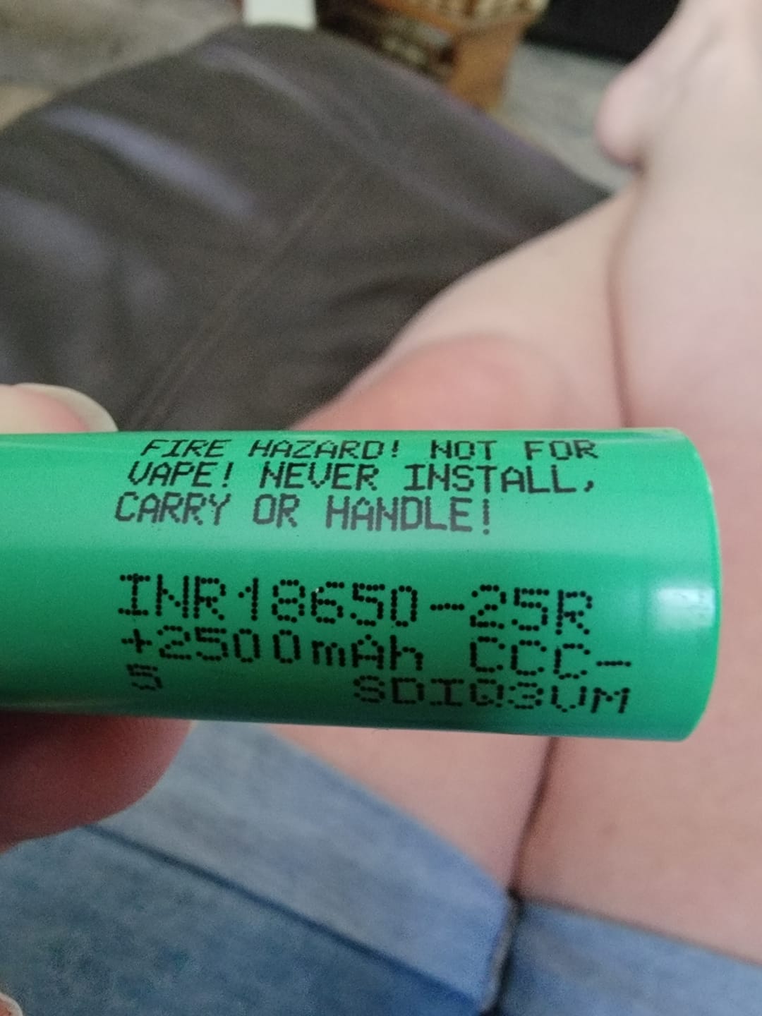 Customer photo review of Samsung 25R 18650 2500mAh 20A Battery