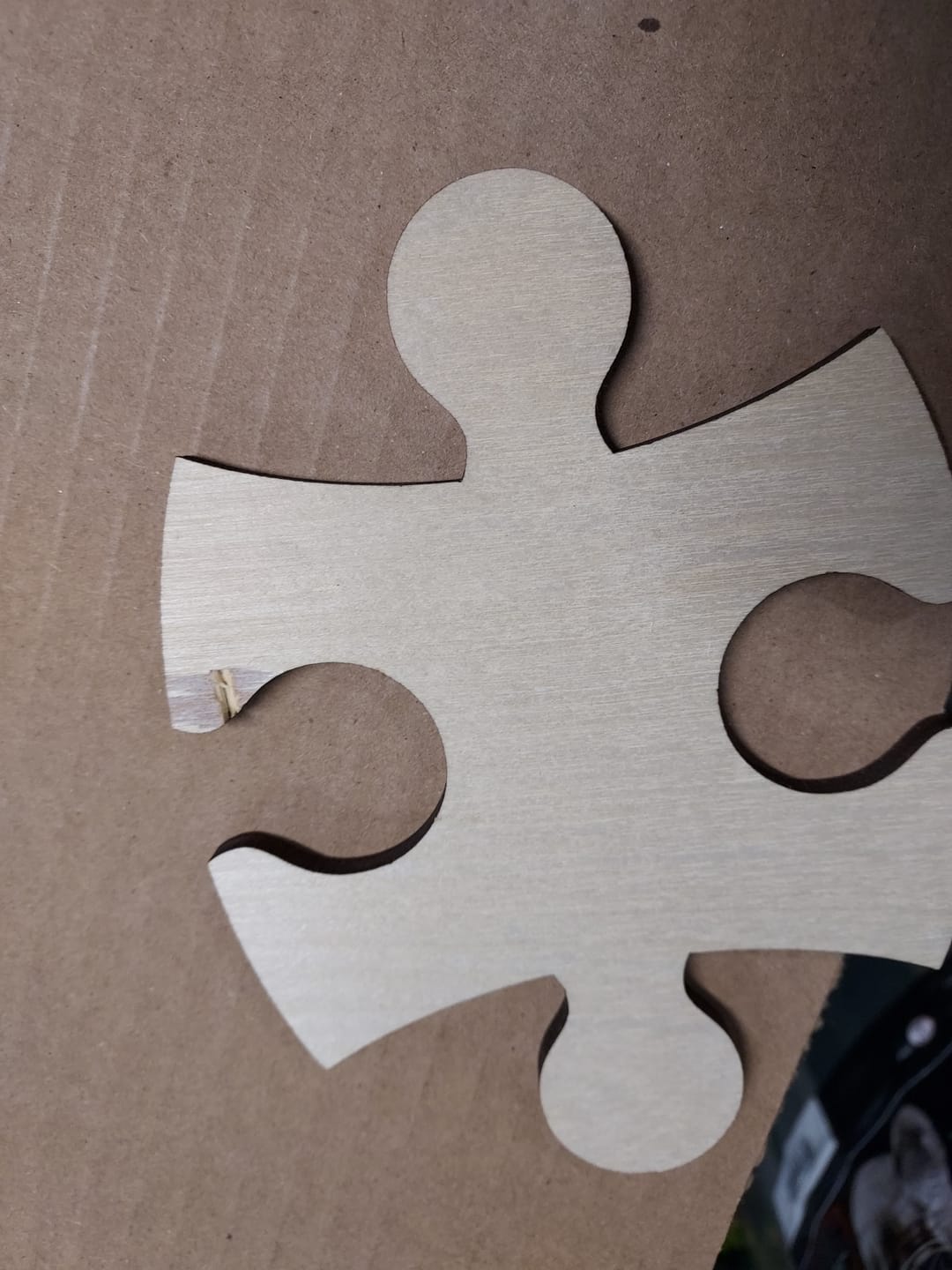 Customer photo review of Unfinished Wood Interlocking Puzzle Shape | Autism Awareness | Craft Cutout | up to 46" DIY