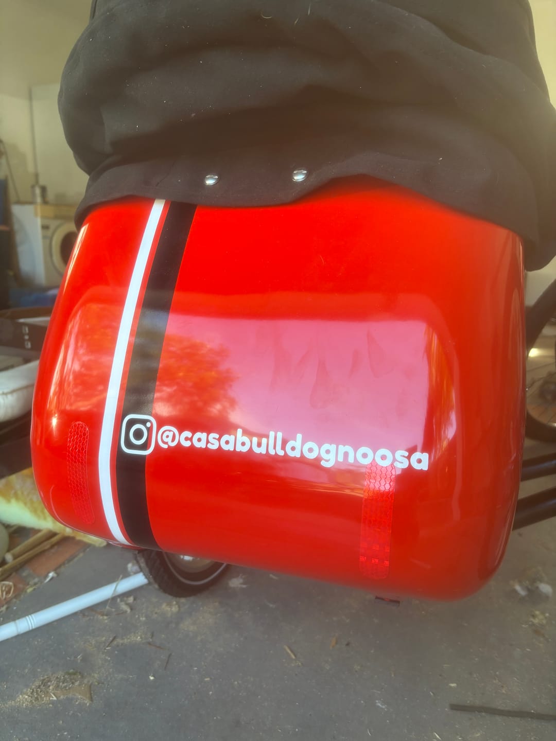 Customer photo review of Custom Social Media Handle Sticker