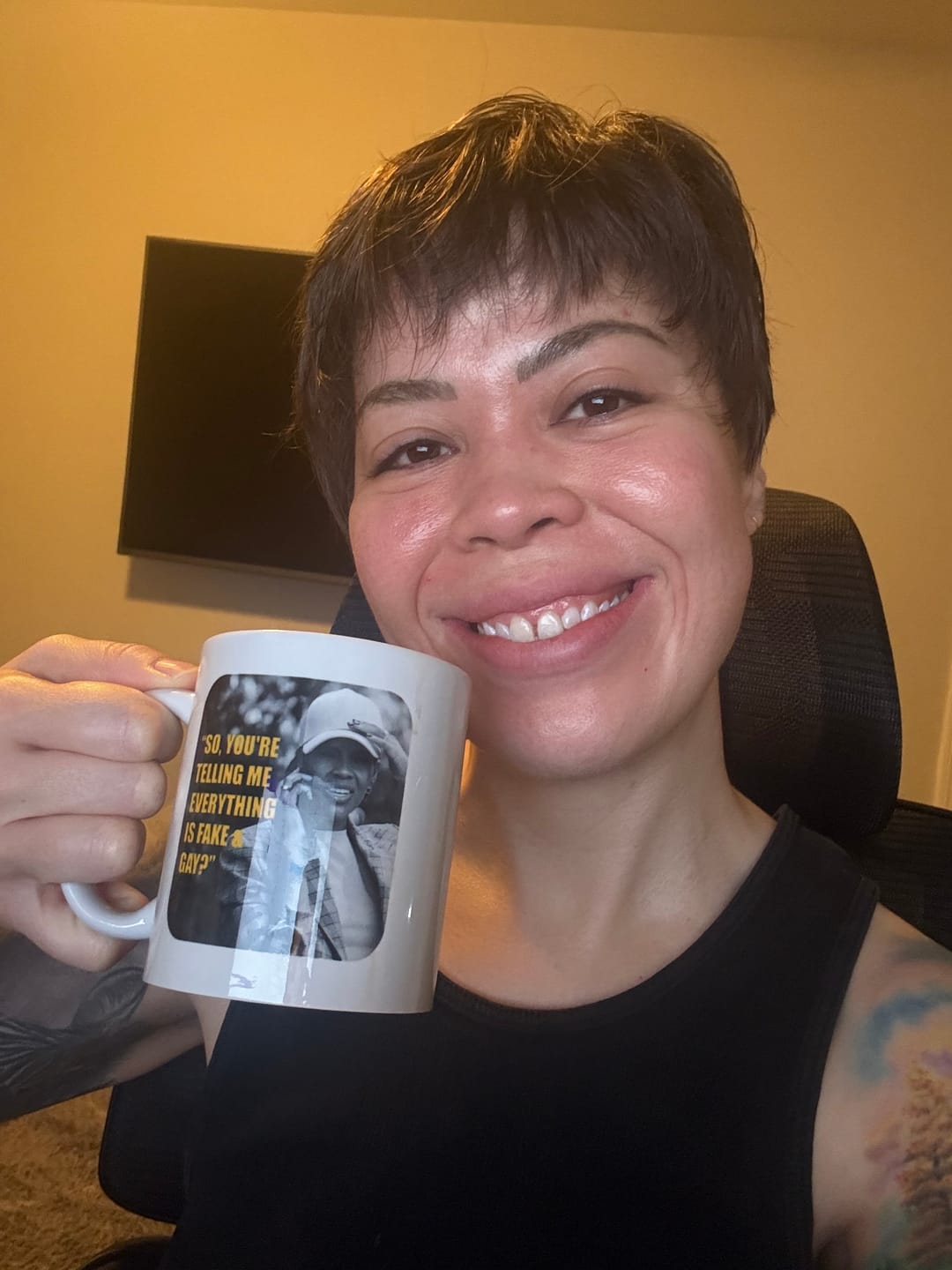 Customer photo review of Fake & Gay Mug