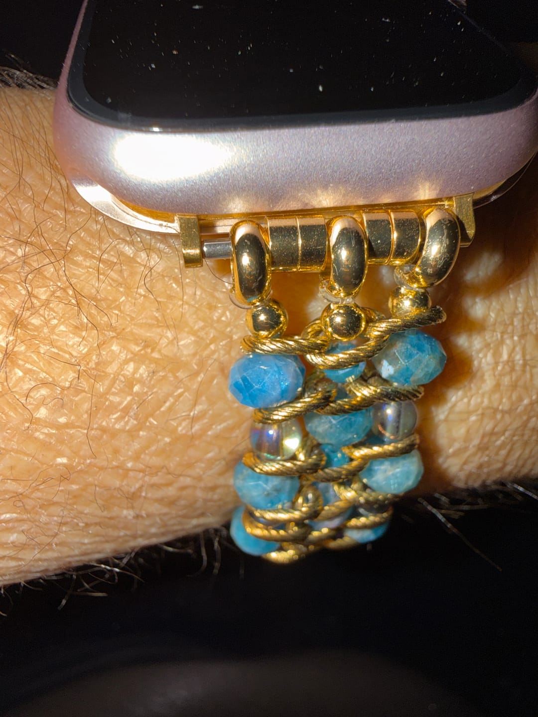 Customer photo review of Crystal Shores Braided Stretch Apple Watch Strap