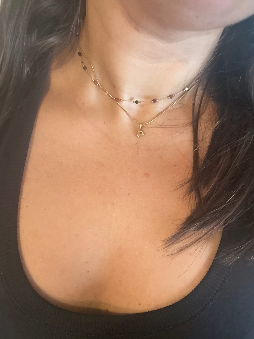 Customer photo review of Bubble Letter Necklace