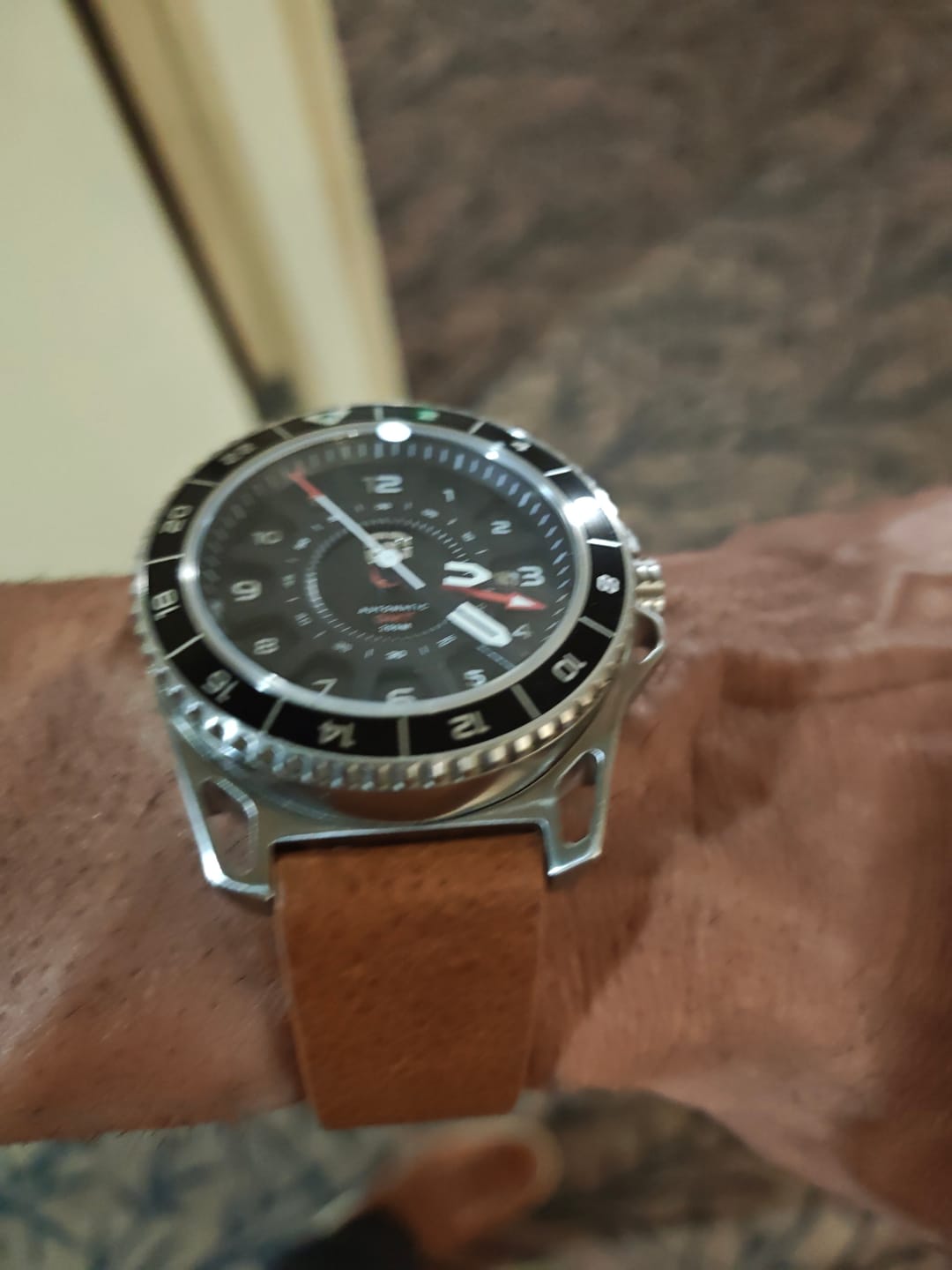 Customer photo review of GMT-01 - Automatic GMT Watch with Italian Leather Strap