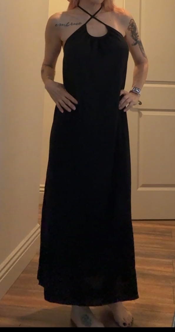 Customer photo review of Robe longue bohème dos nu à fines bretelles
