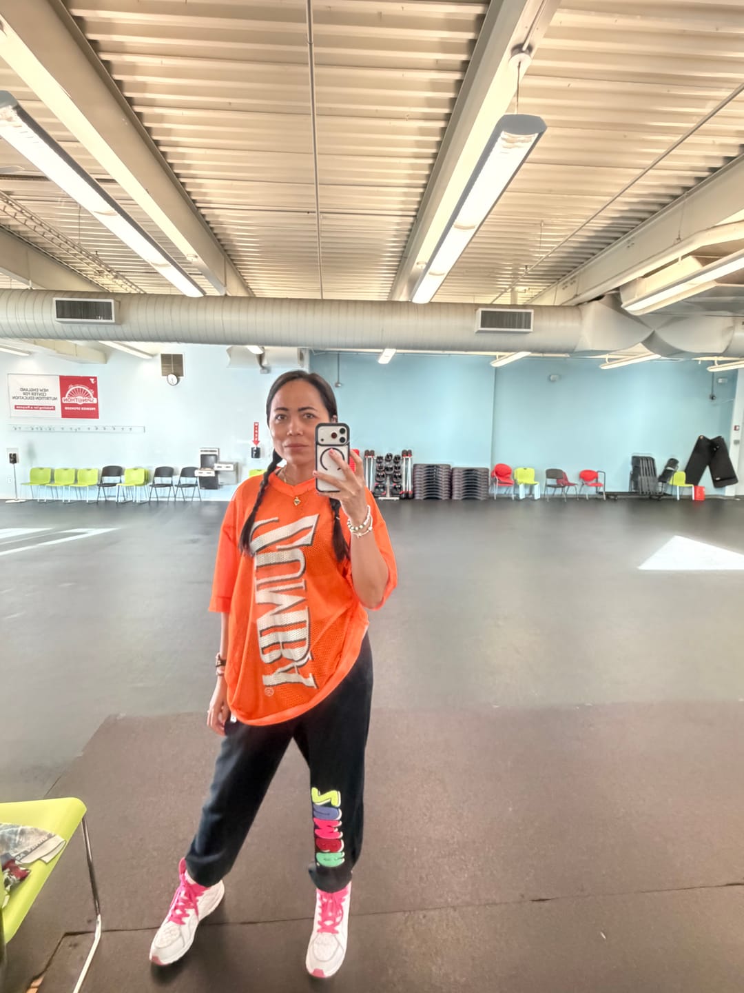 Customer photo review of Dale-Z Oversized Mesh V-Neck Top