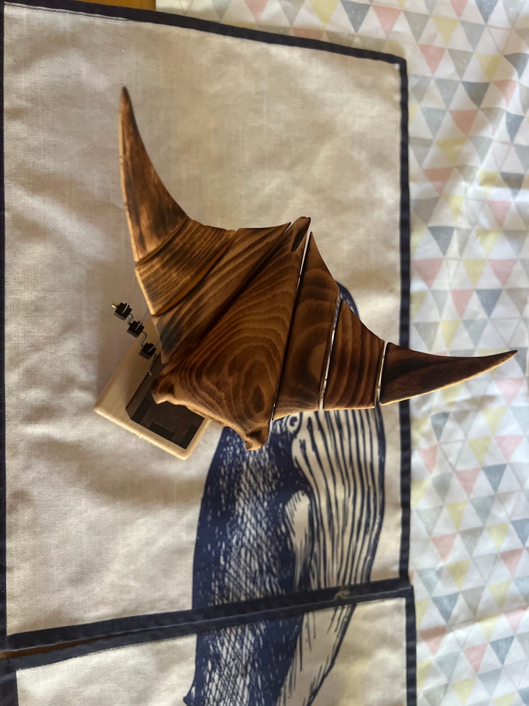Customer photo review of MarinerPoet Handcrafted Wooden Manta Ray Automaton
