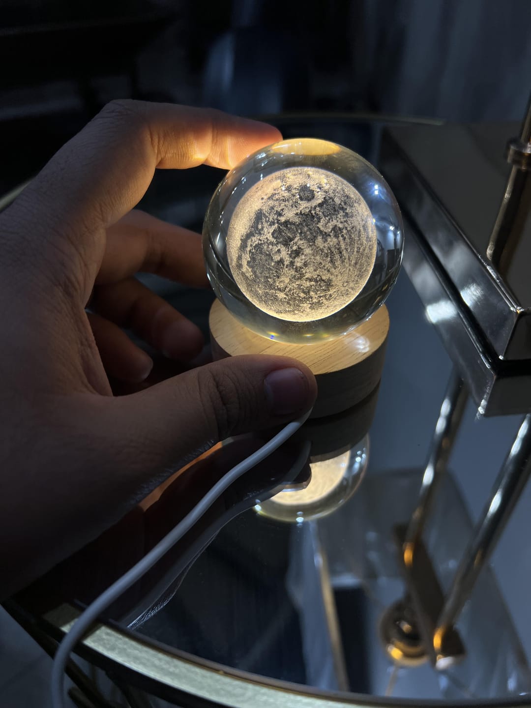 Customer photo review of AstroSphere Crystal Lamp – Moon Lamp & Saturn Lamp
