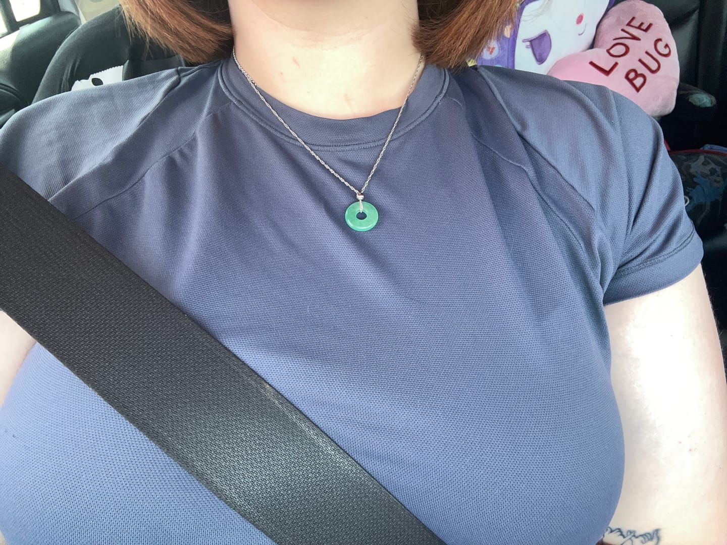 Customer photo review of Jade Coin Necklace