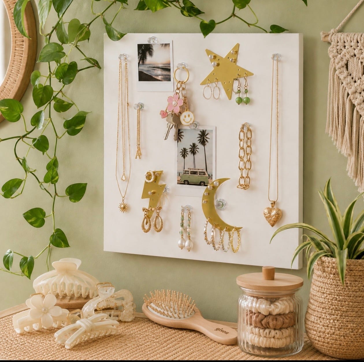 Customer photo review of Large Wall Jewelry Organizer | Teen Girl Dorm Storage