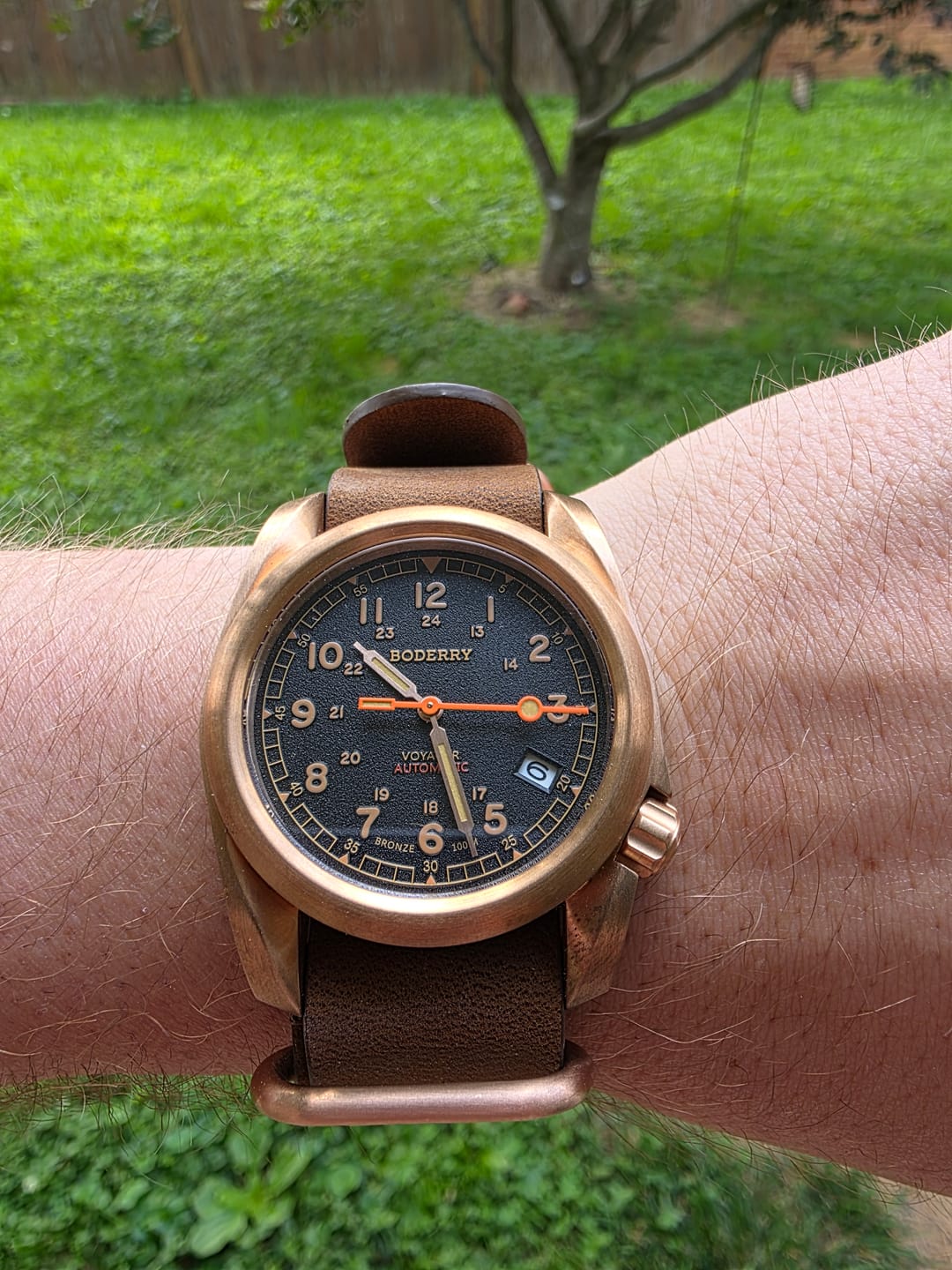 Customer photo review of 22mm Wide Cowhide Strap(Gold Buckle)| Suitable for all watches with 22mm lug width