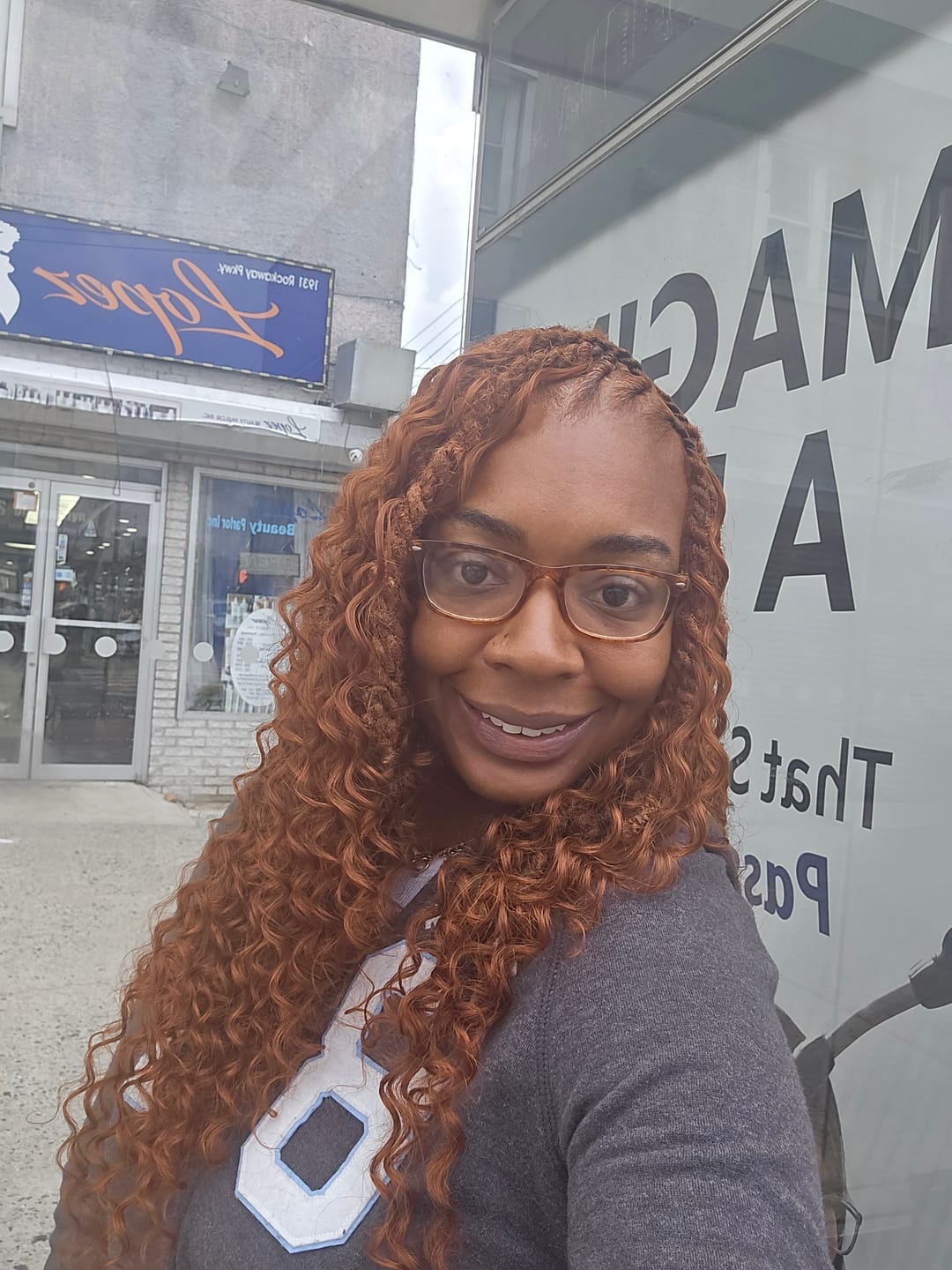 Customer photo review of Copper Color Deep Wave Human Crochet Hair
