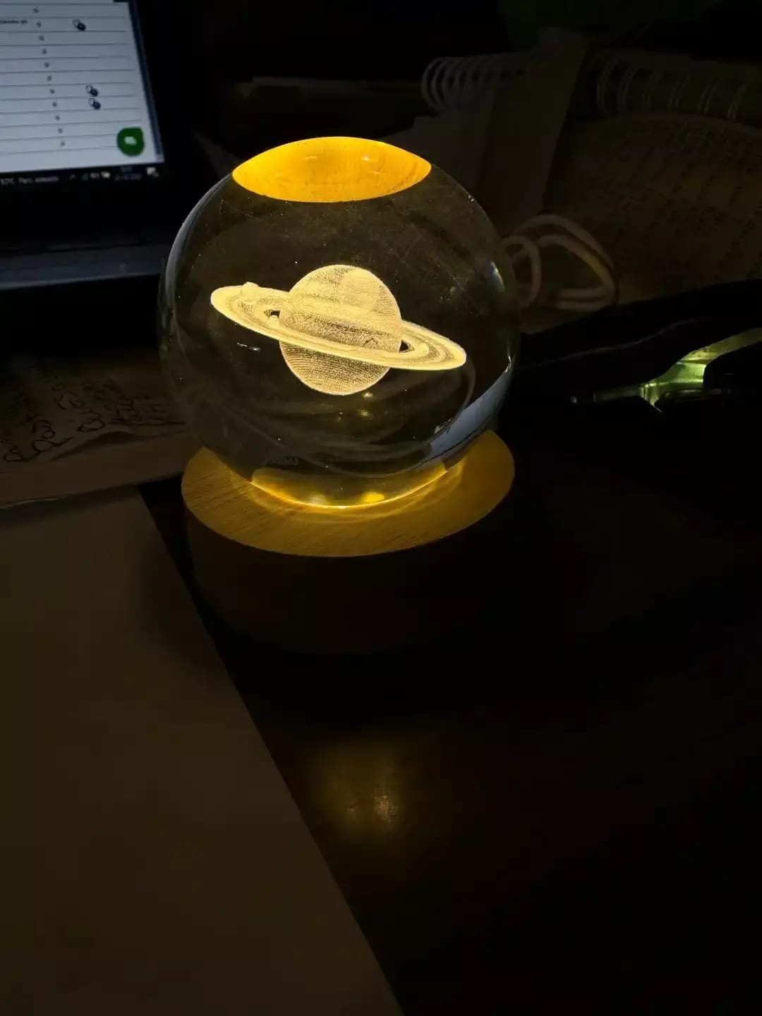 Customer photo review of AstroSphere Crystal Lamp – Moon Lamp & Saturn Lamp