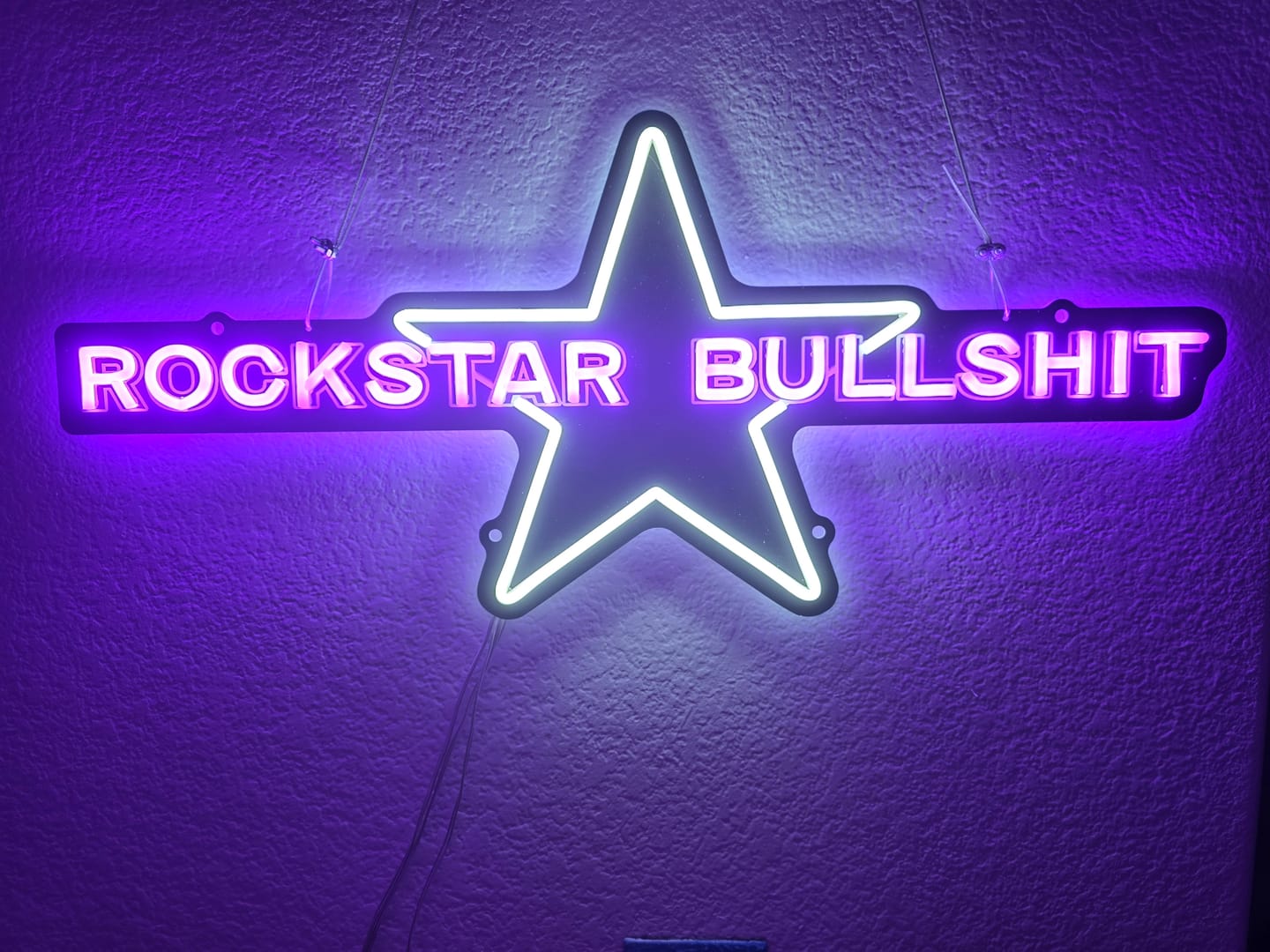 Customer photo review of Rockstar bullshit ( RGB color) | Led Neon Sign