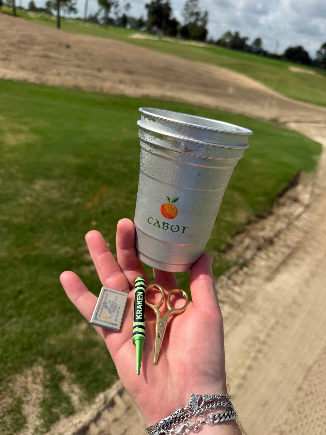 Customer photo review of The Silver Kraken Express Ball Marker | Kraken Titanium Golf Ball Marker