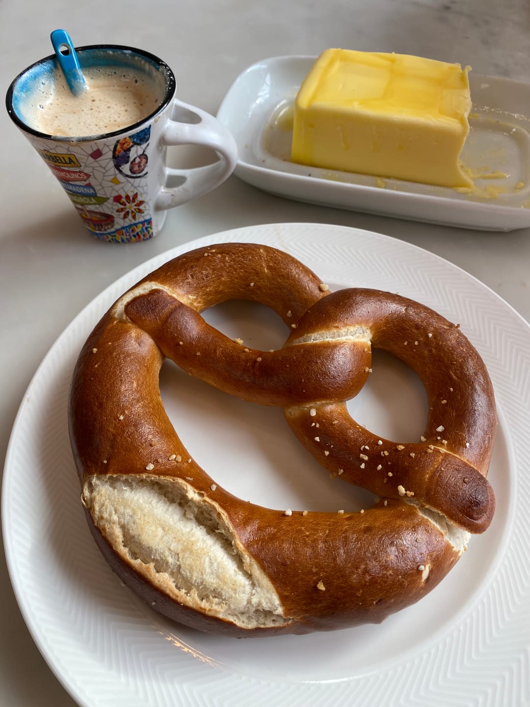 Customer photo review of Pretzel Sandwich Rolls (5 pack)